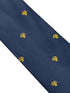 navy dark blue tie with gold mulberry tree design